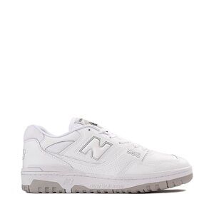 New Balance White 550 Low-Top Sneaker with Light Gray Sole